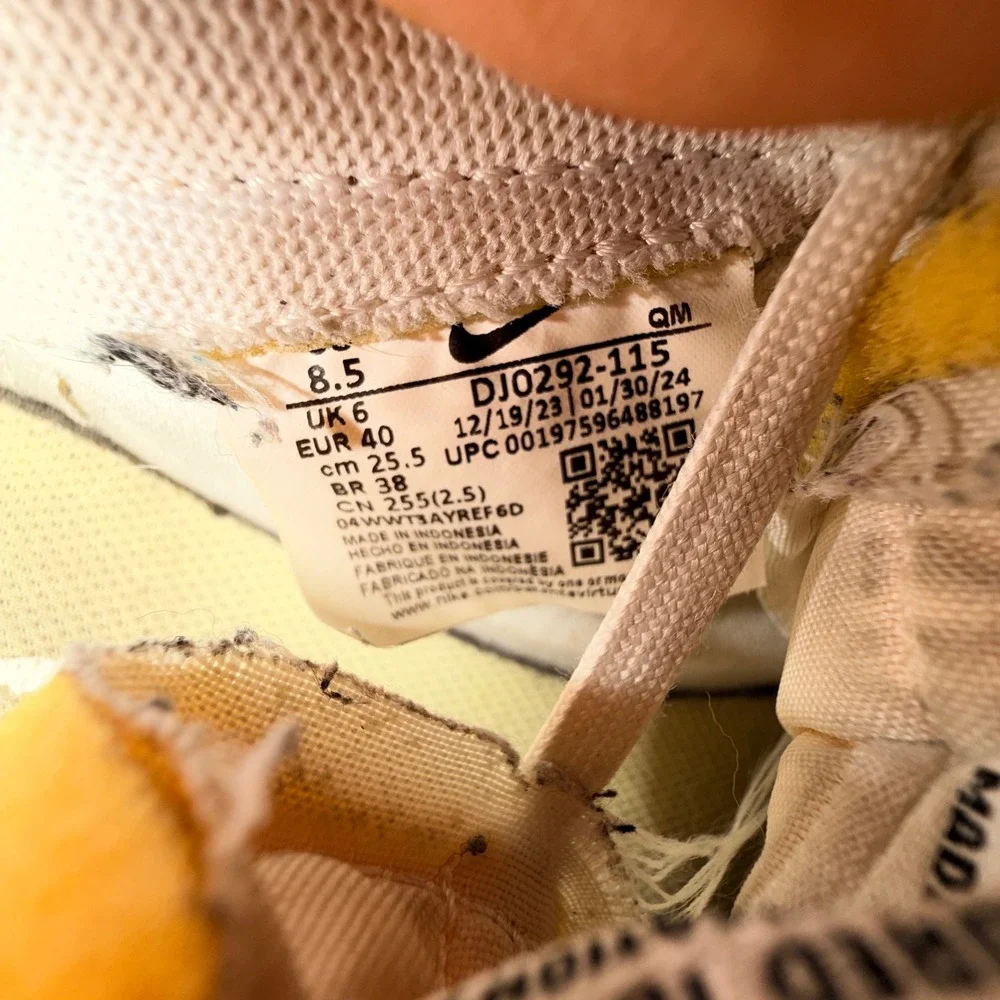 Nike Blazer Low Platform White Lemon Venom Womens Sneakers DJ0292-115 Size 8.5